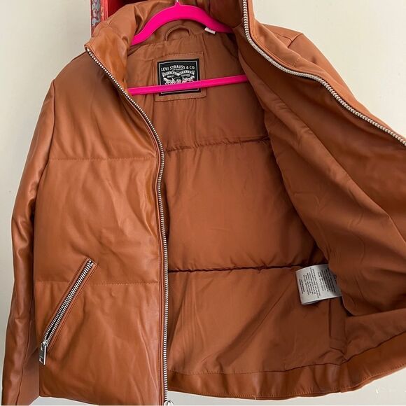 Levi's Ladies' Faux Leather Puffer | Size: Small | Color: Brown - Picture 7 of 7